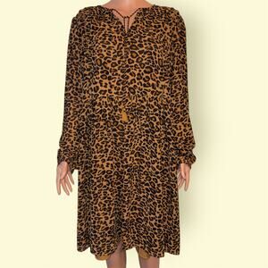 Time and Tru - Size XXL Leopard Long Sleeve Dress